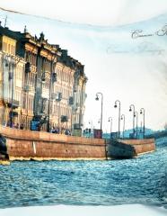 Подушка с фотопечать. С.-Петербург Набережная 40*40 см